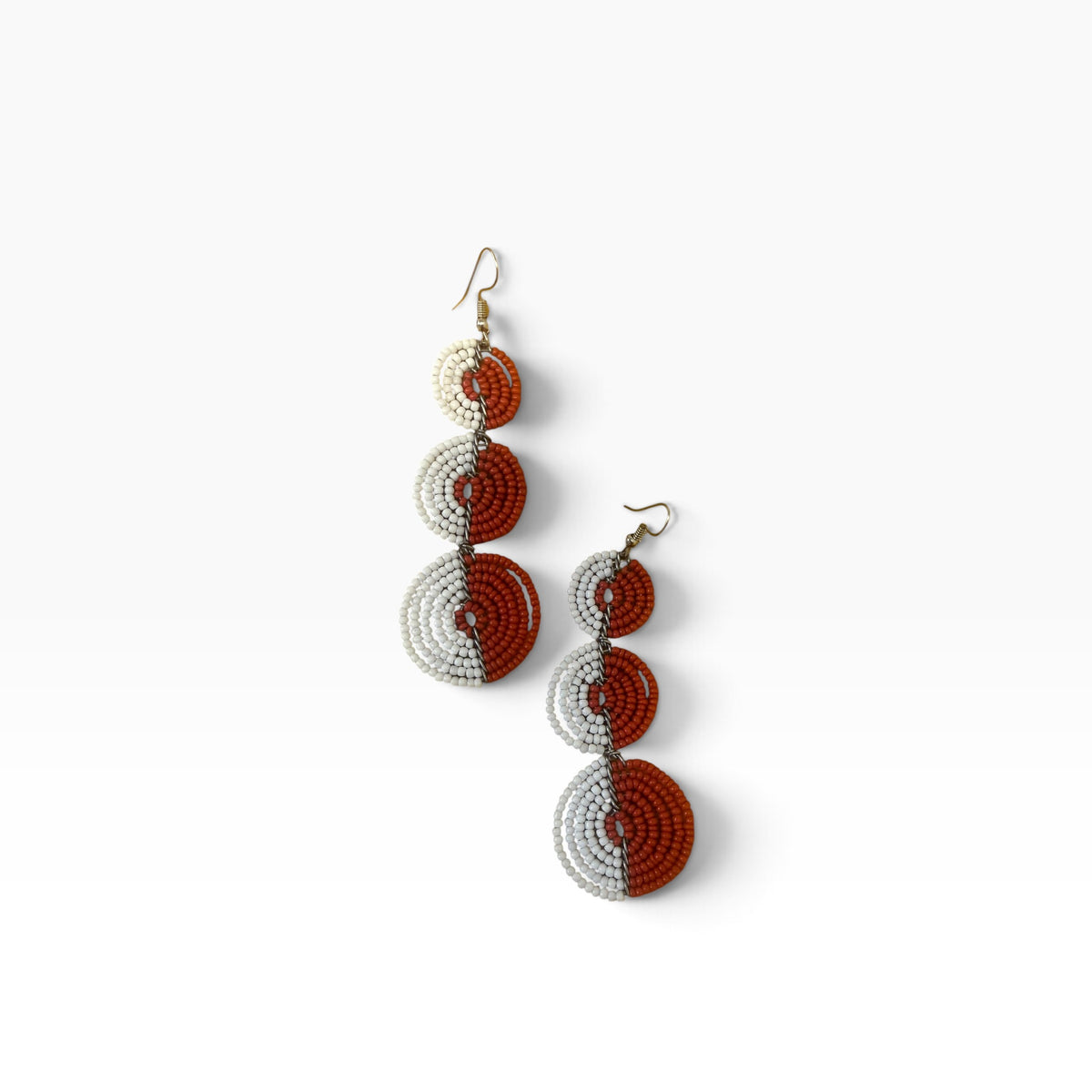 Two Tone Triple Drop Beaded Circles (Available in multiple colors)