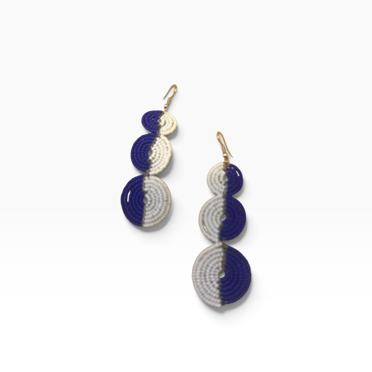 Two Tone Triple Drop Beaded Circles (Available in multiple colors)