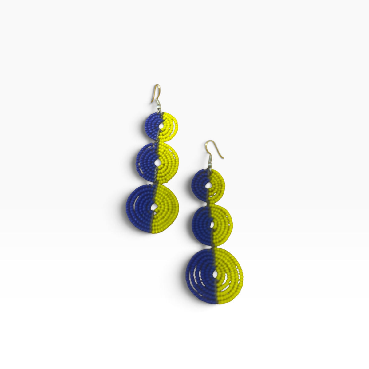 Two Tone Triple Drop Beaded Circles (Available in multiple colors)