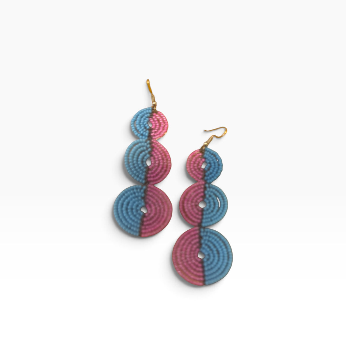 Two Tone Triple Drop Beaded Circles (Available in multiple colors)