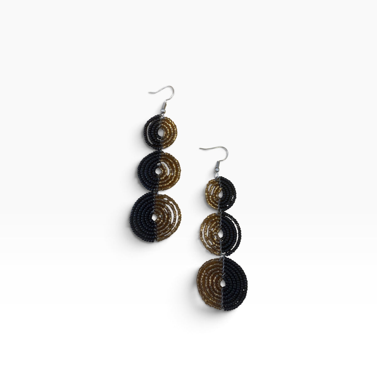 Two Tone Triple Drop Beaded Circles (Available in multiple colors)