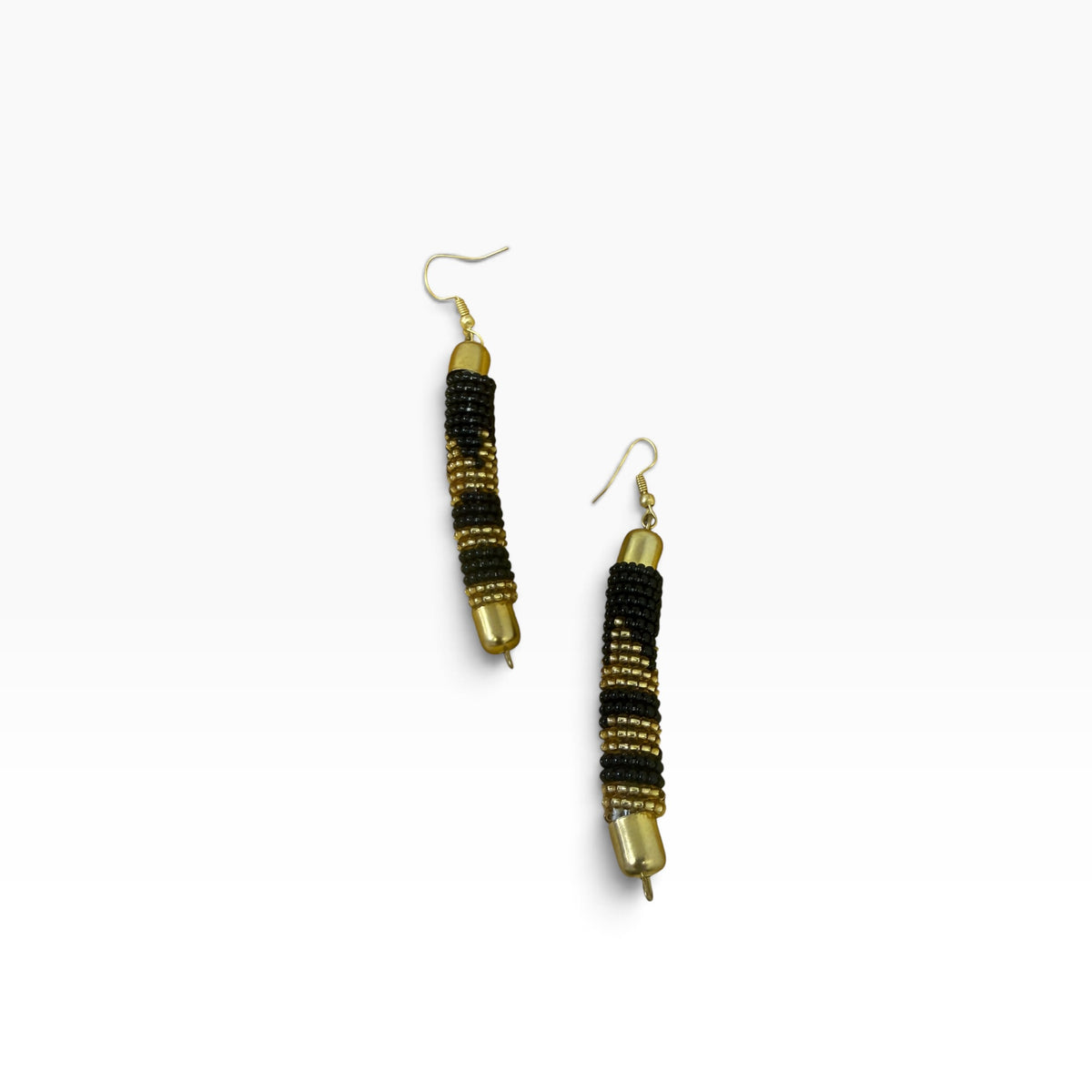 Chevron Column Beaded Earrings