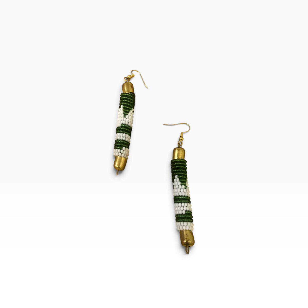 Chevron Column Beaded Earrings
