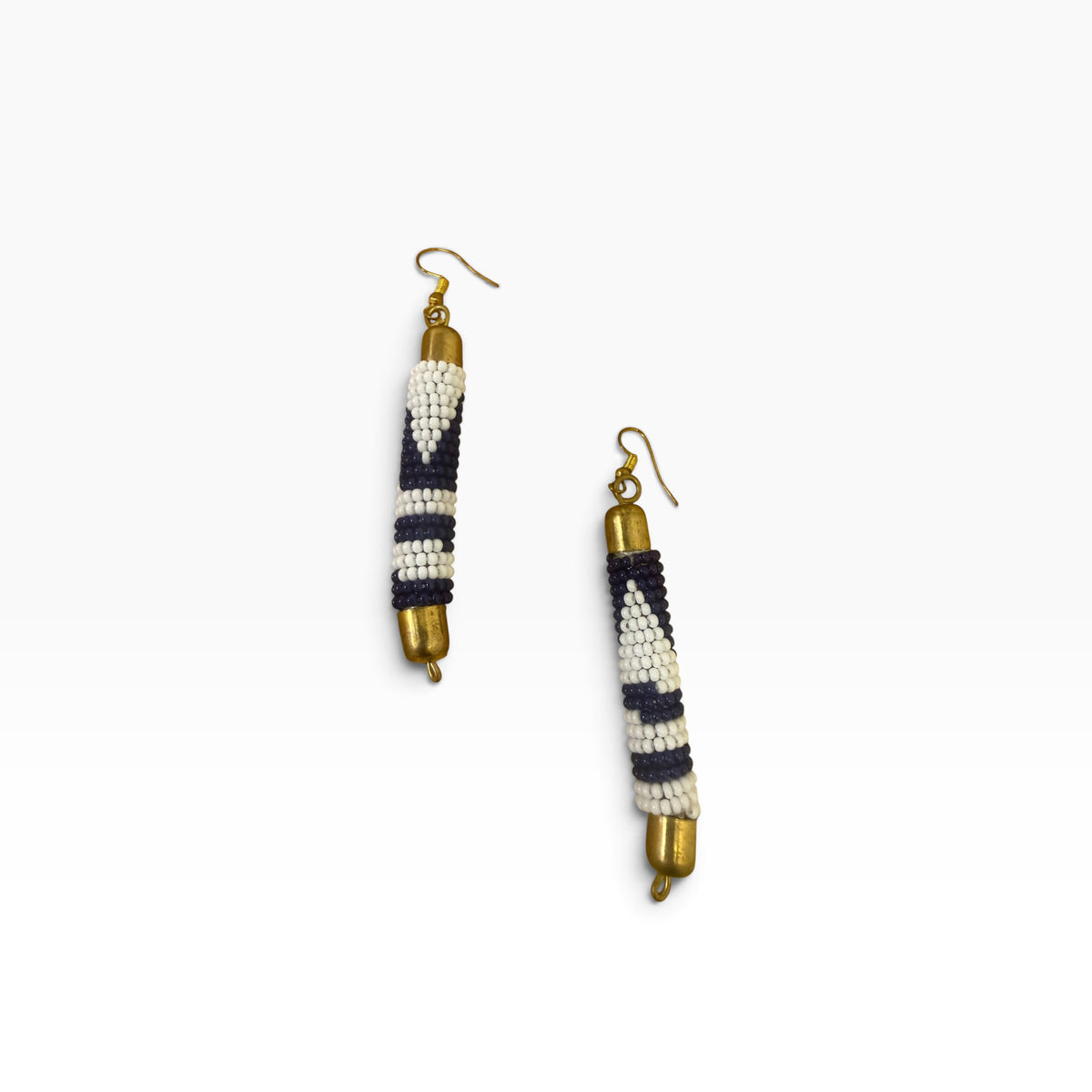 Chevron Column Beaded Earrings