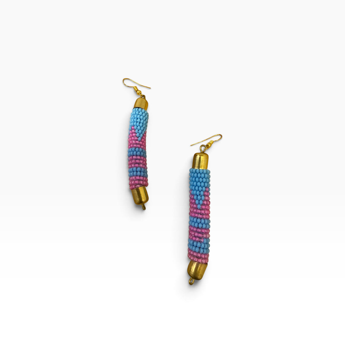 Chevron Column Beaded Earrings