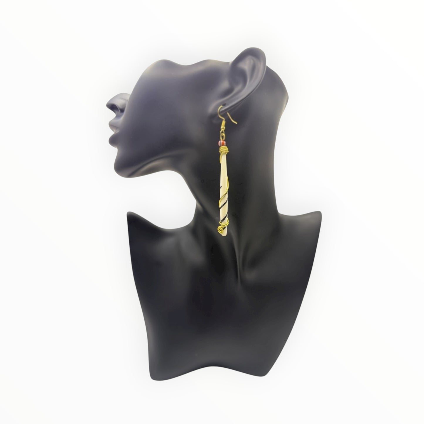 Ivory Spiral Bone Drop Earrings