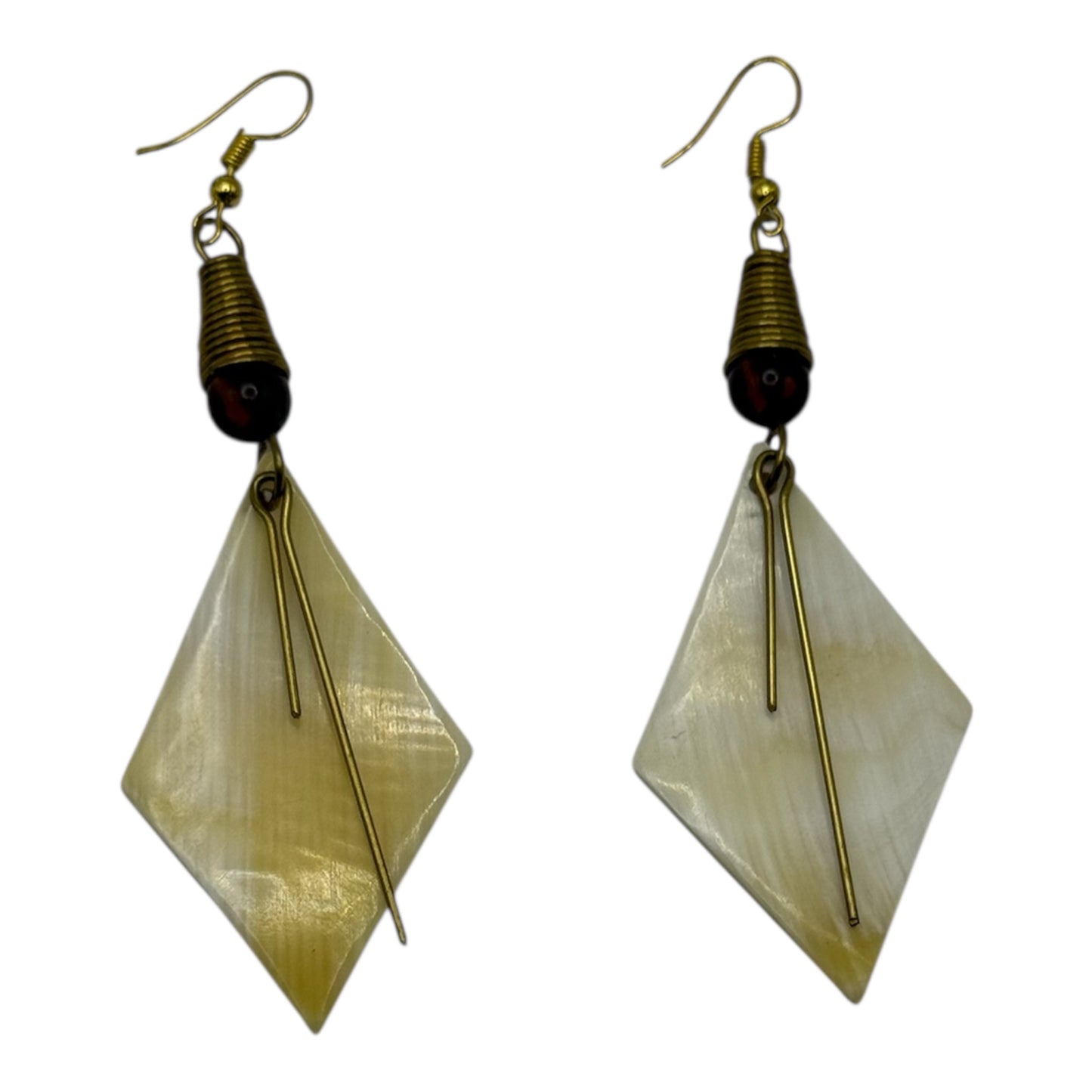 Golden Drift Diamond Horn Drop Earrings