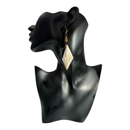 Golden Drift Diamond Horn Drop Earrings