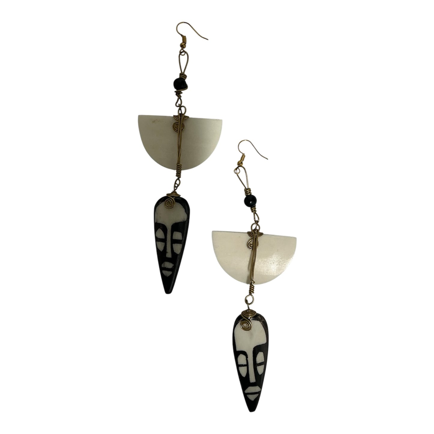 Half-Moon Ancestral Mask Earrings