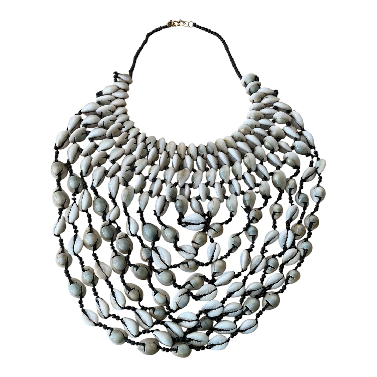 Handmade Kenyan Cowrie Shell Cascade Necklace