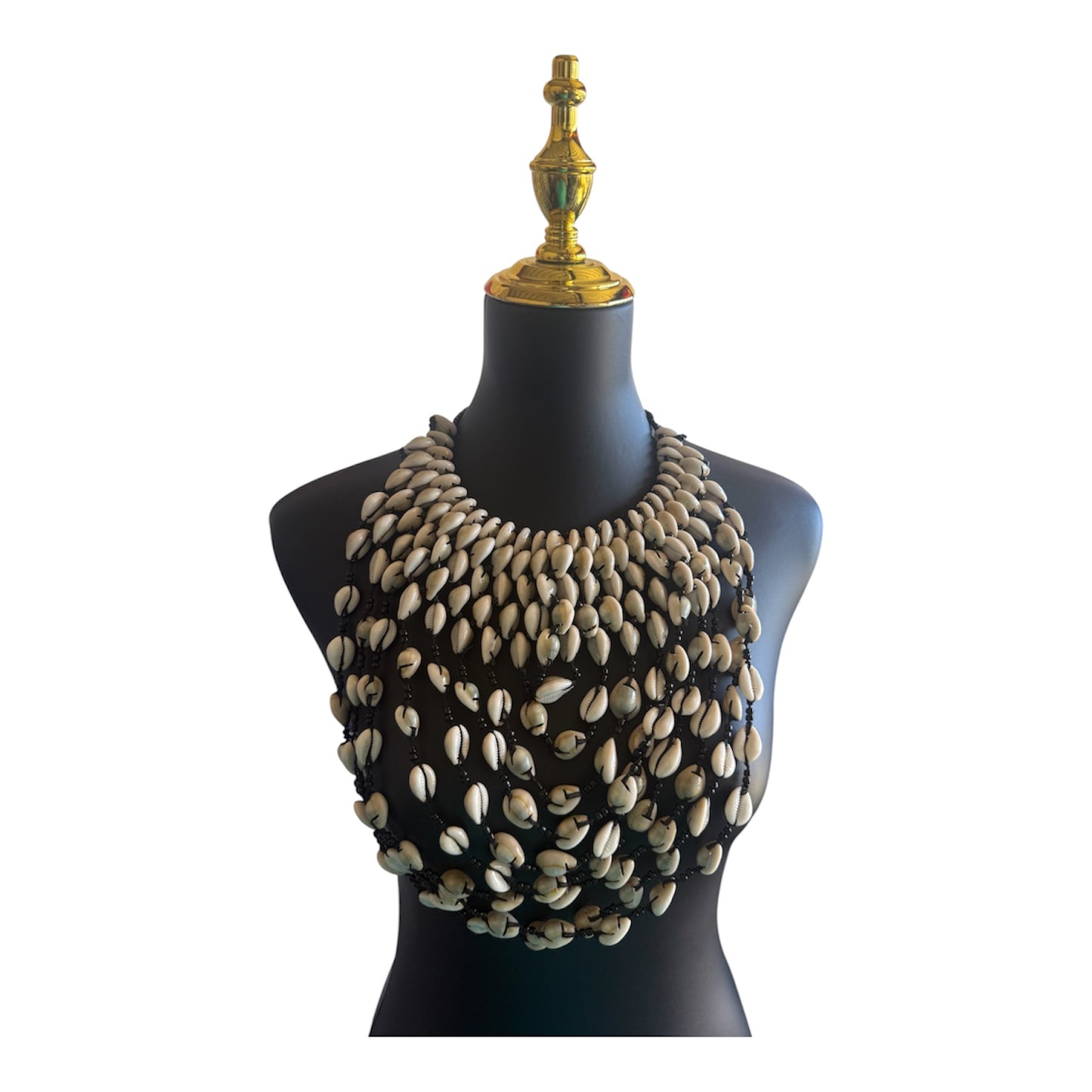 Handmade Kenyan Cowrie Shell Cascade Necklace