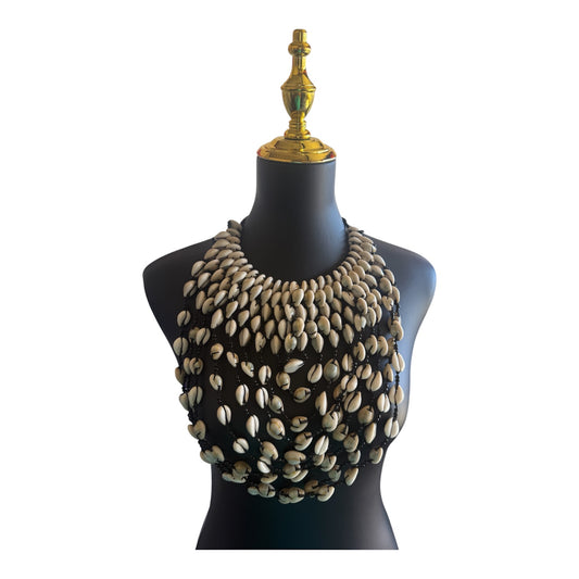 Handmade Kenyan Cowrie Shell Cascade Necklace