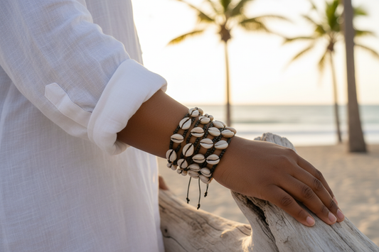 Cowrie Shell Bracelets Beach Lifestyle - Black Woman